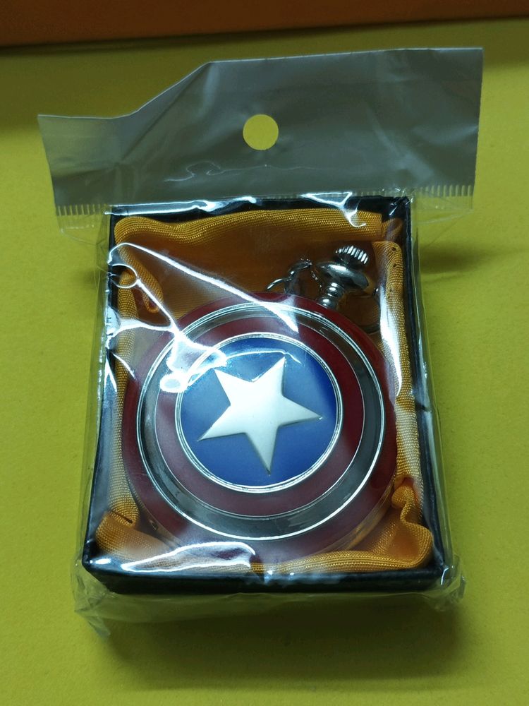 Captain America Style Watch Keychain