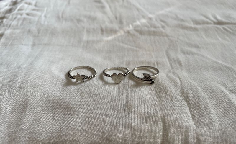 Urbanic Oxidised Silver Rings Combo Of 3