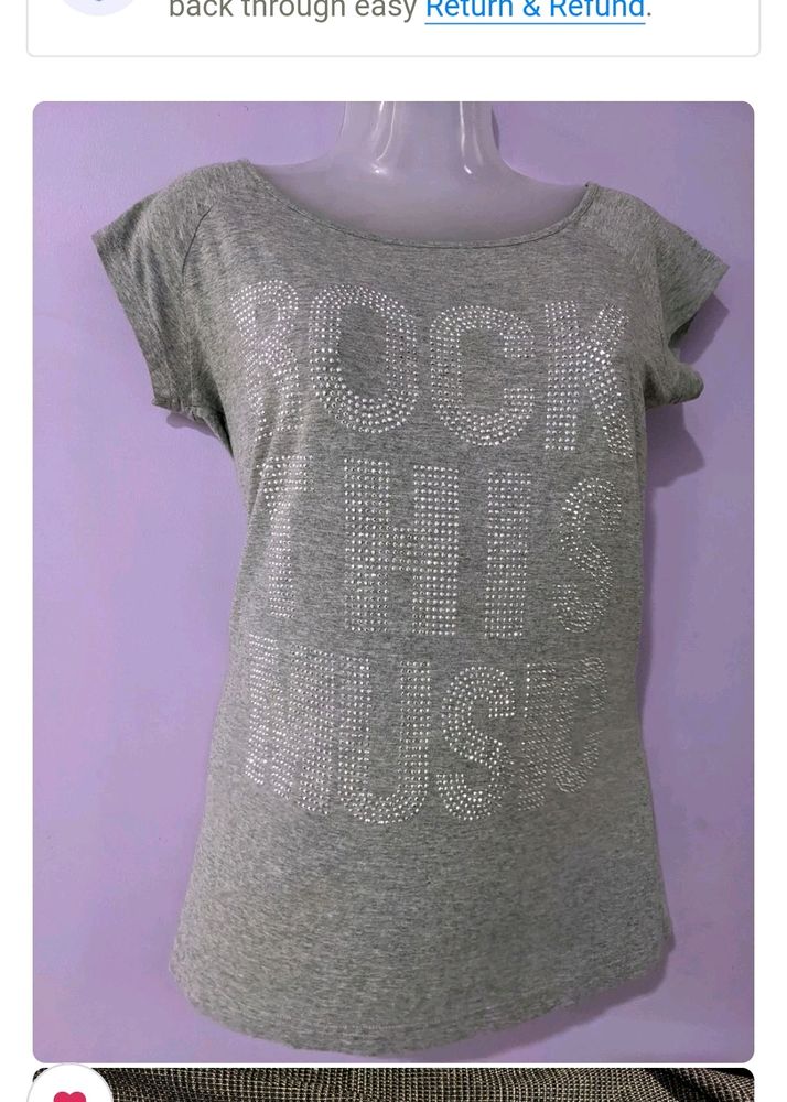 Grey Shimmery Tshirt 👕