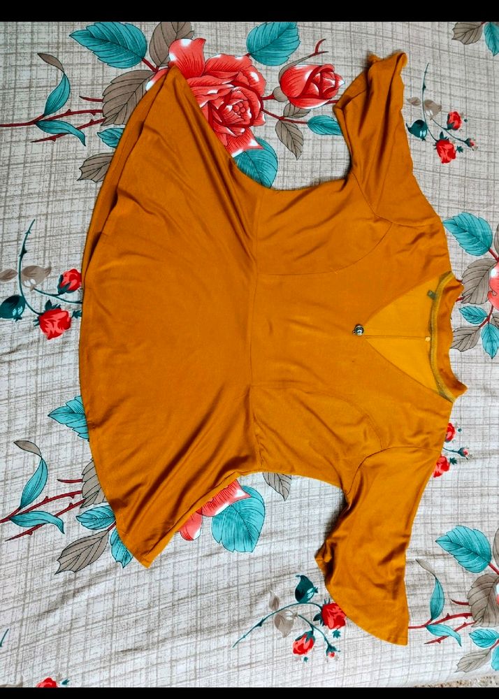 V Neck Orange Top