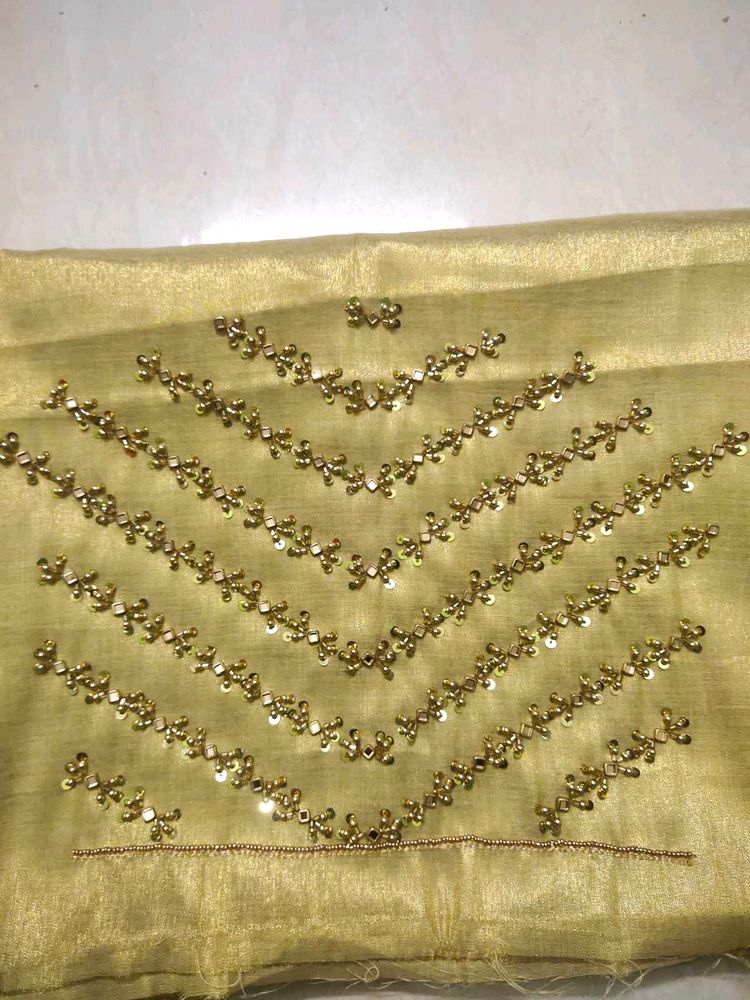 Trending Design Golden Aari Blouse Material