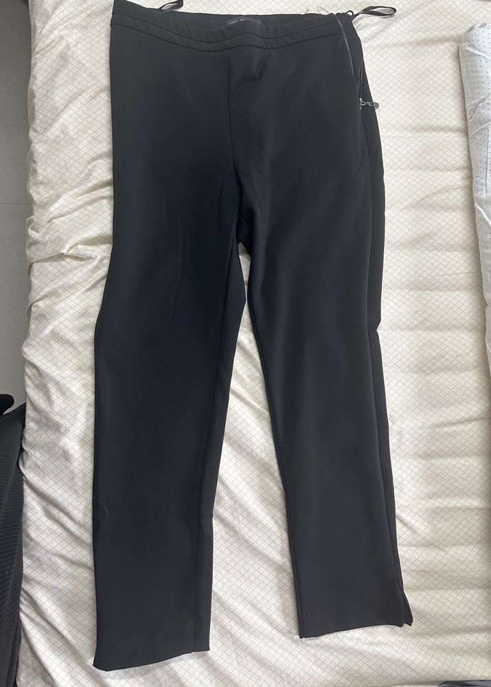 M&S 14 Size tapered Black Pants With Ankle Zips