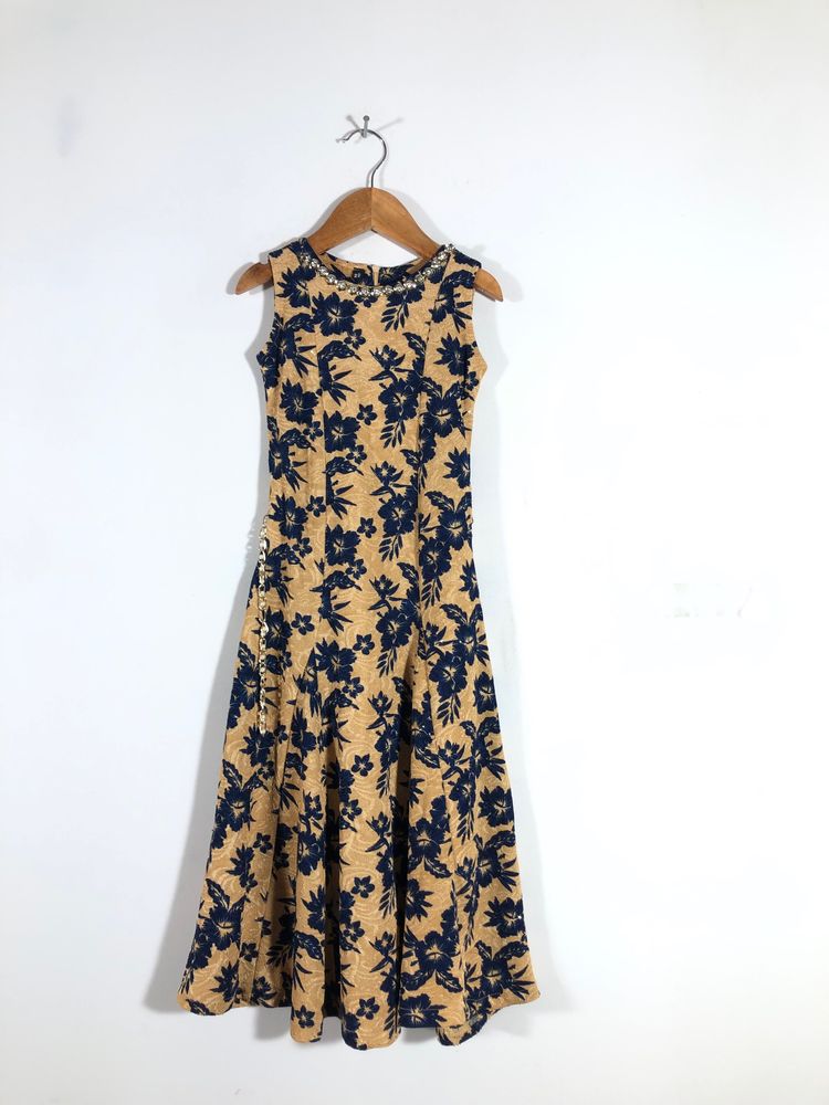 Beige&Blue Long Dress(Girl’s)