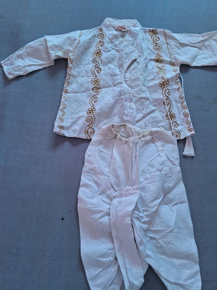 Young Boy's Cotton Kurta Dhoti...