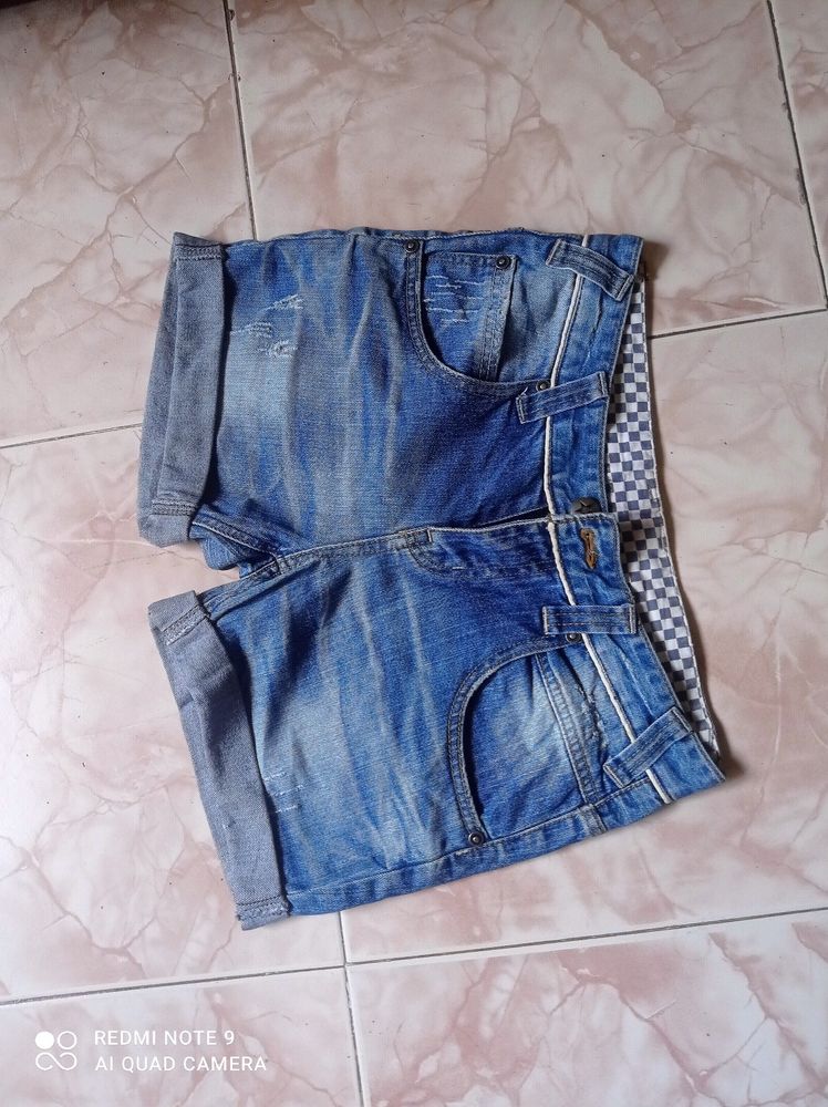 Blue shorts for ladies