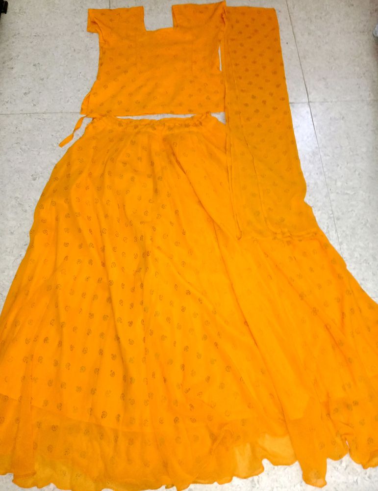 Beautiful Mustard Lehenga Choli With Dupatta