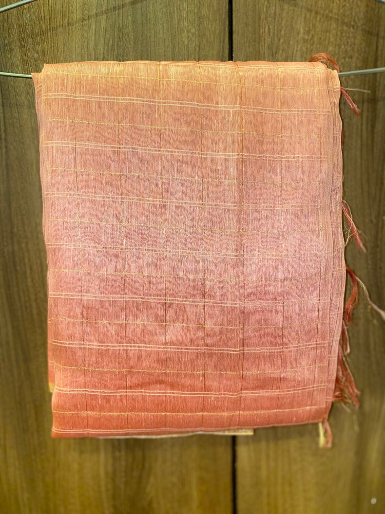 Tussar Silk English Pink+Peach S