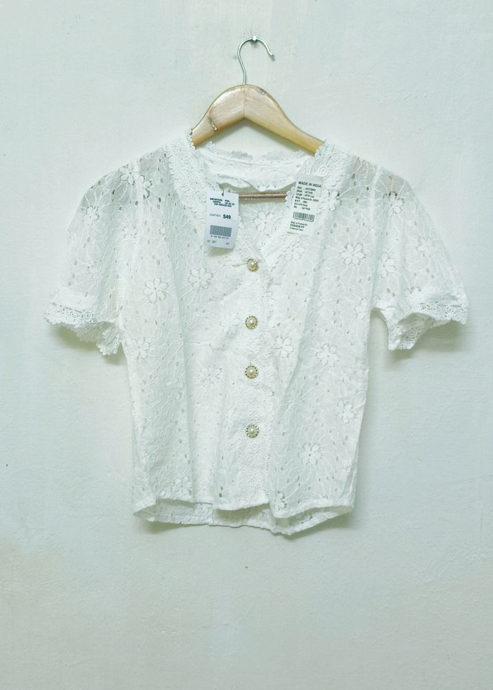 Trendy New White Top For Women