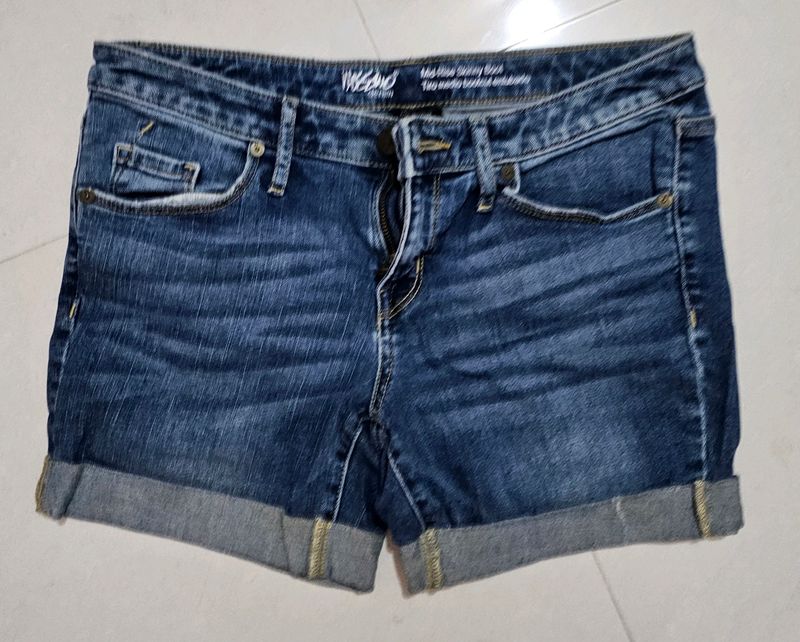 Navy Blue Denim Short Jeans