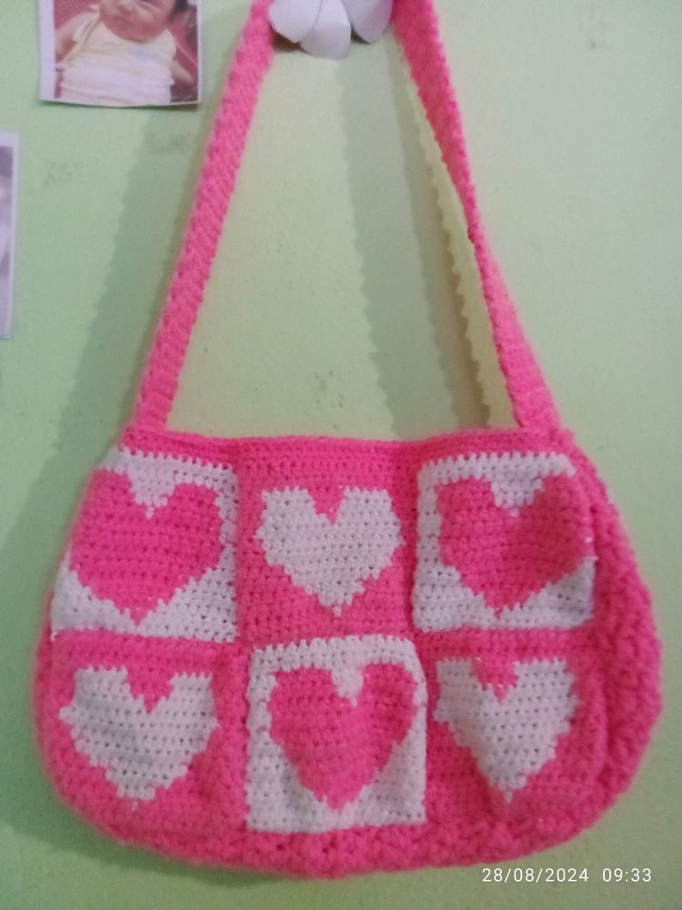 Heart Crochet Bag