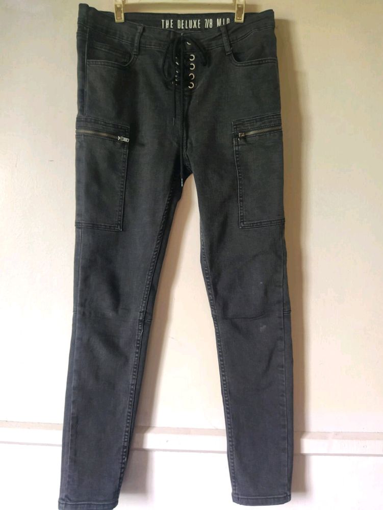 Cotton-on Charcoal Black Mid-rise Jeans