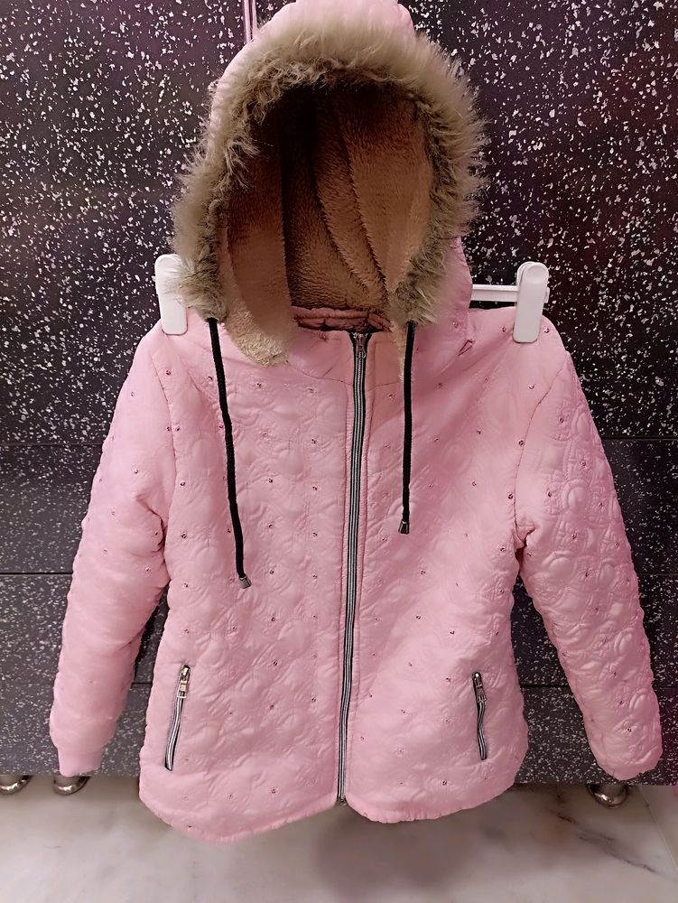 Woolen Furr Jacket For Girls