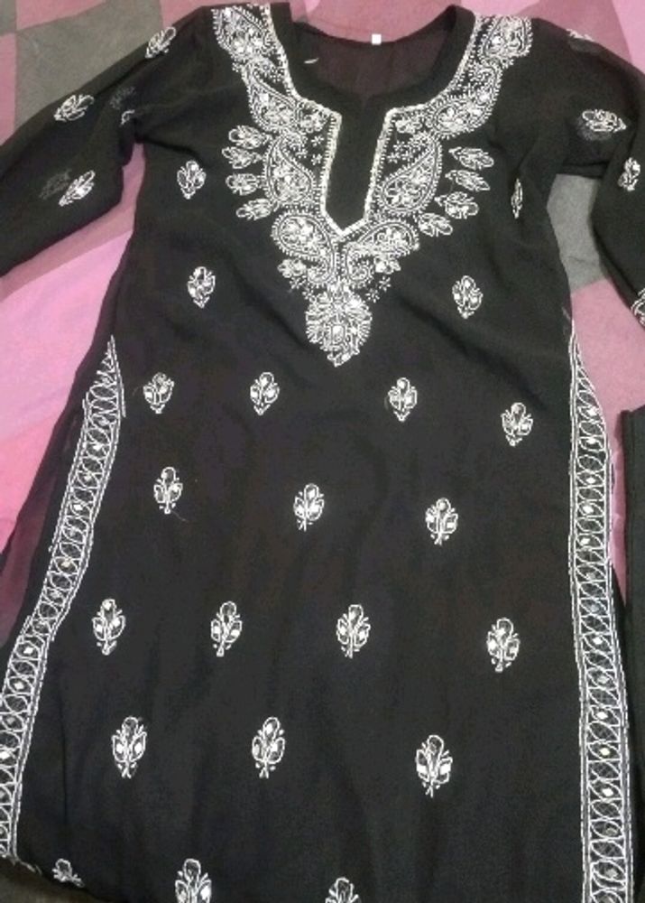 Chikankari black Kurti