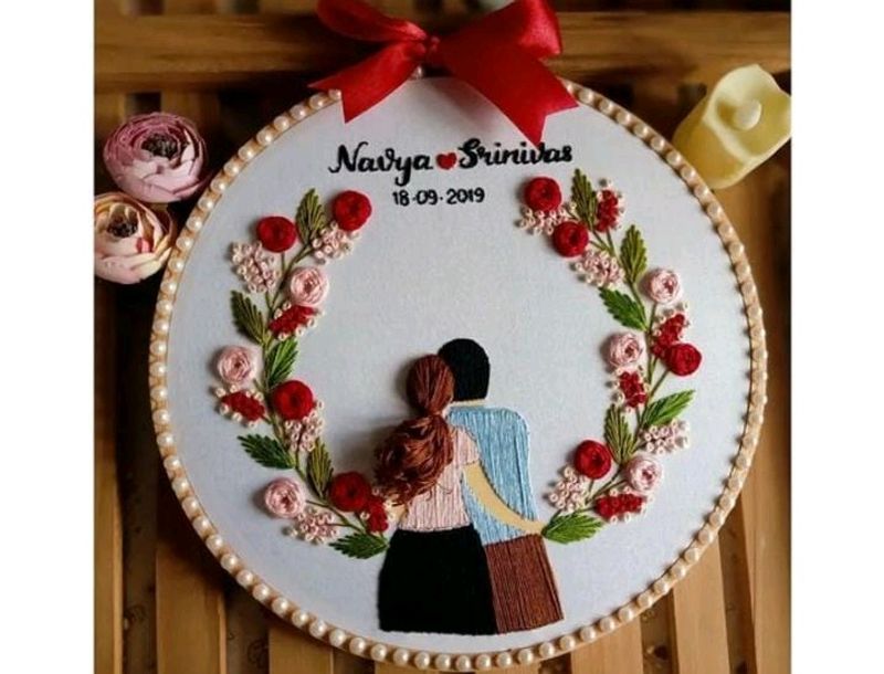 Couple Embroidery Hoop