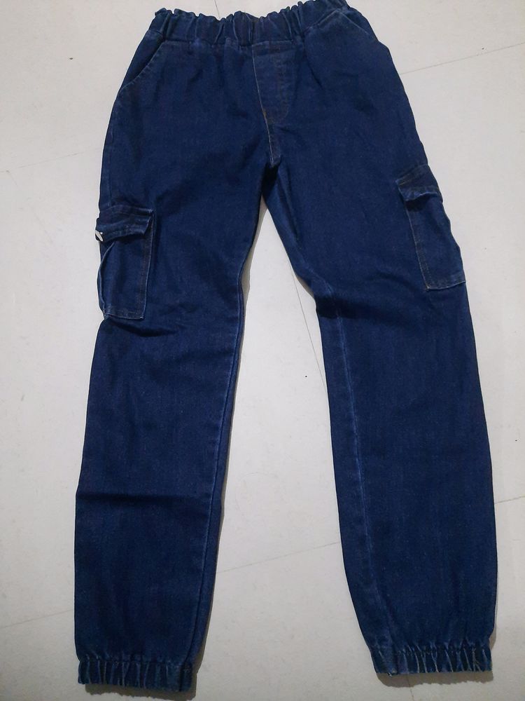 denim cargo jeans