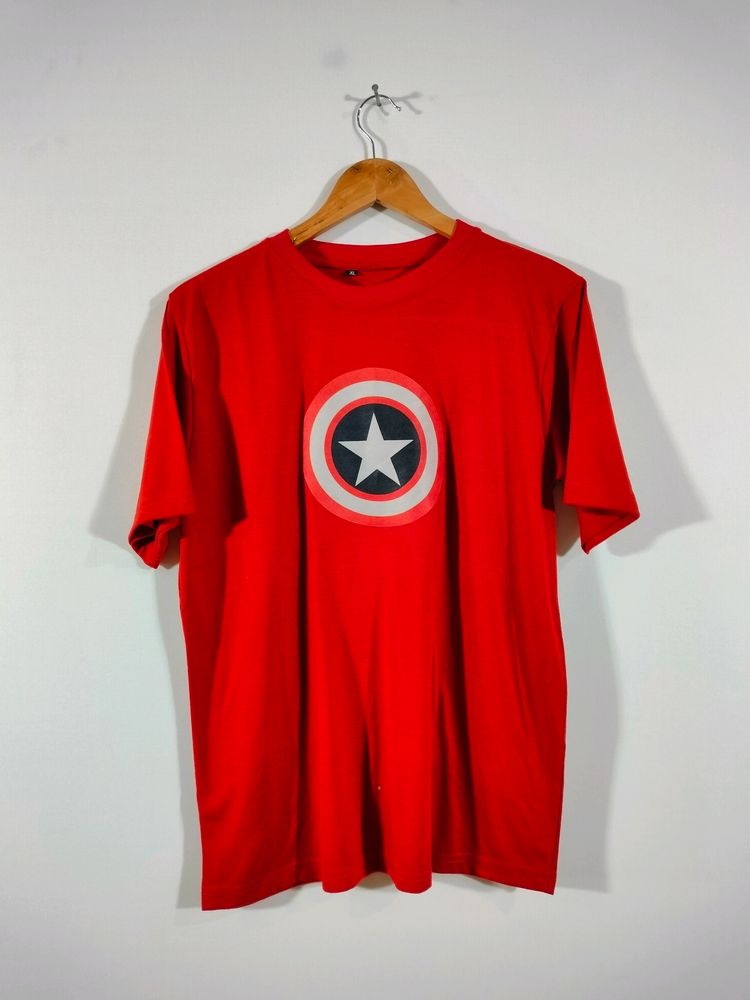 Red Printed Casual T Shirt (Men's)