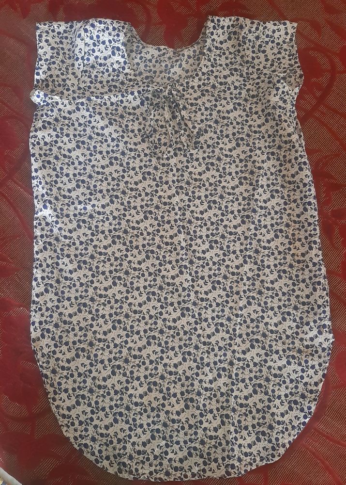 White Printed Top For girls