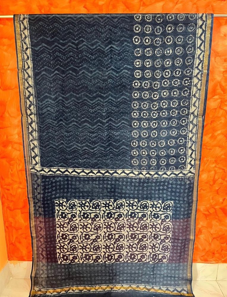 Indigo Cotton Kota Doria Saree 🔷🔹🔷🔹🔷