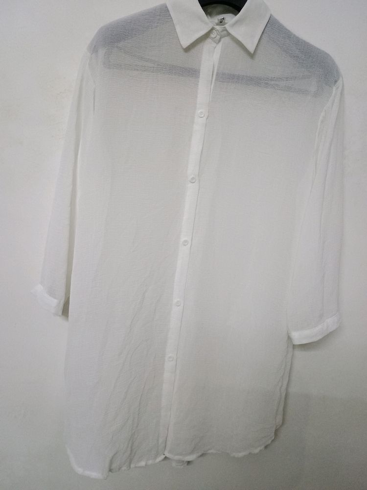 White Long Shirt Top