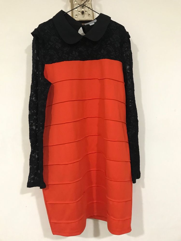 Annzo Orange N Black Dress