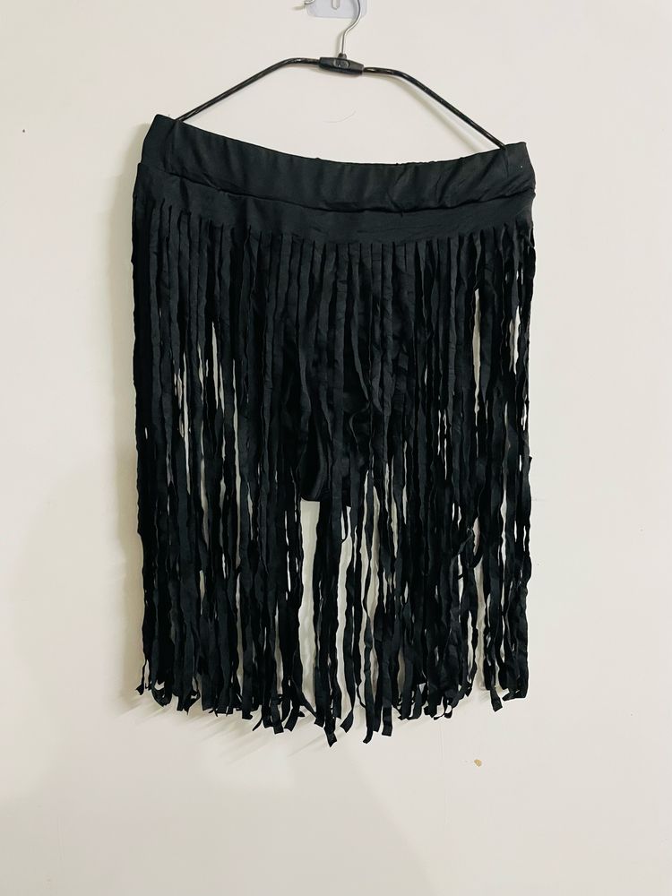 Black Fringe Skirt