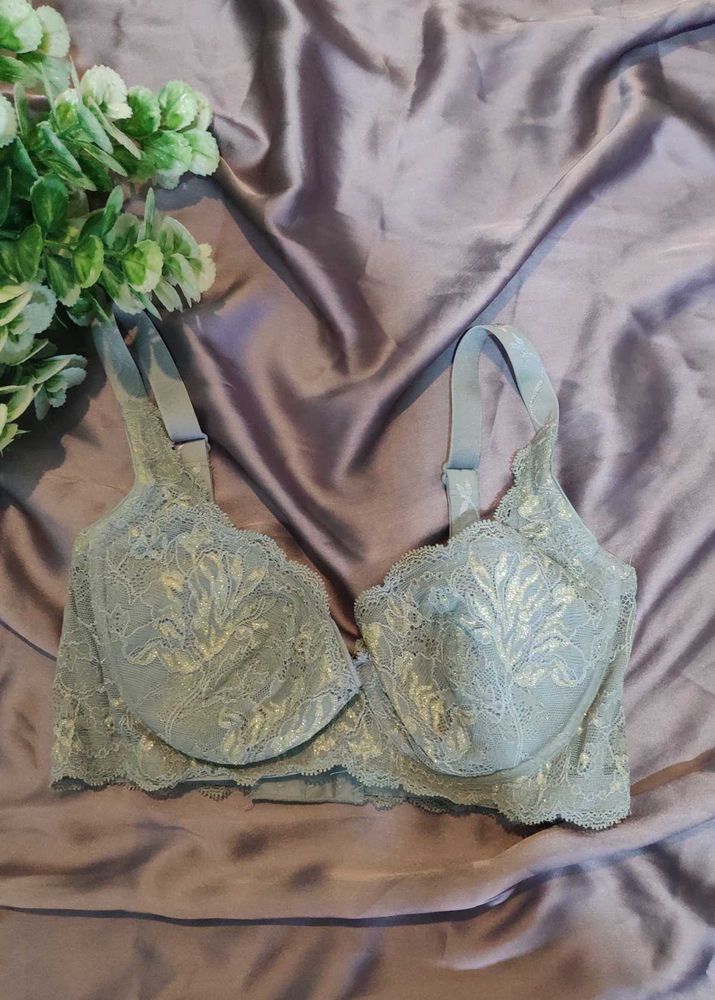 grey shimmer bra