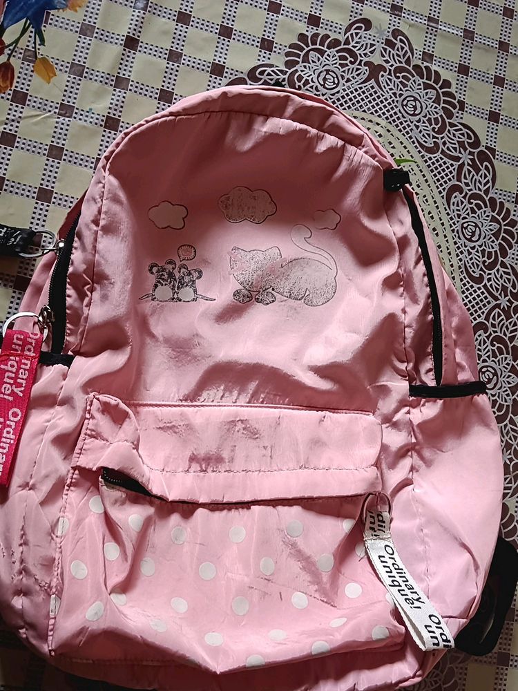 Pink Bagpack For Tuition Girls