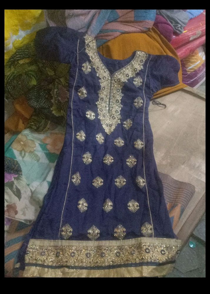 Party Wear Blue Kurta