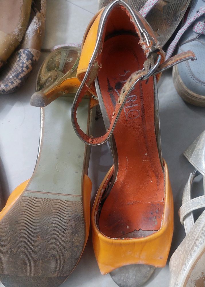 used orange heels