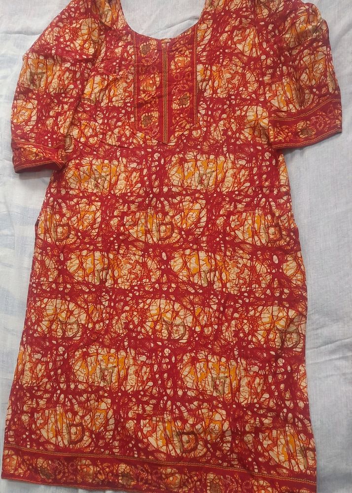 Cotton Kurta With Chiffon Dupatta