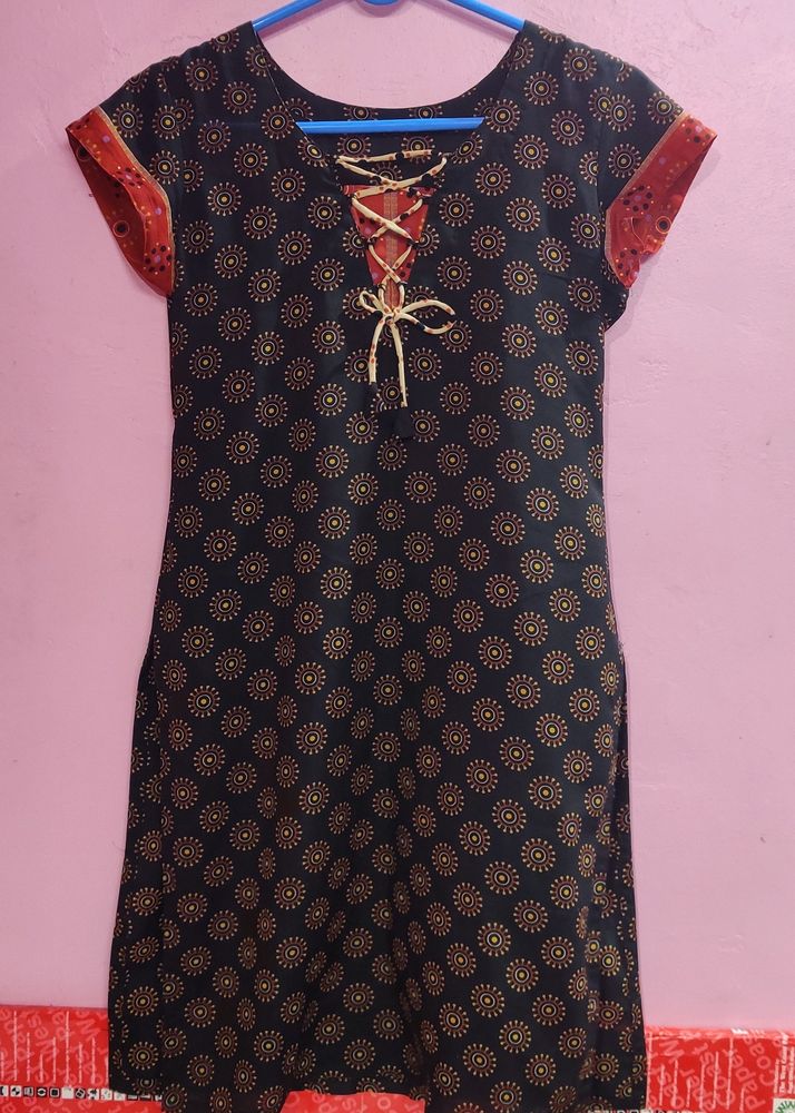 Multicolored Straight Short Kurti