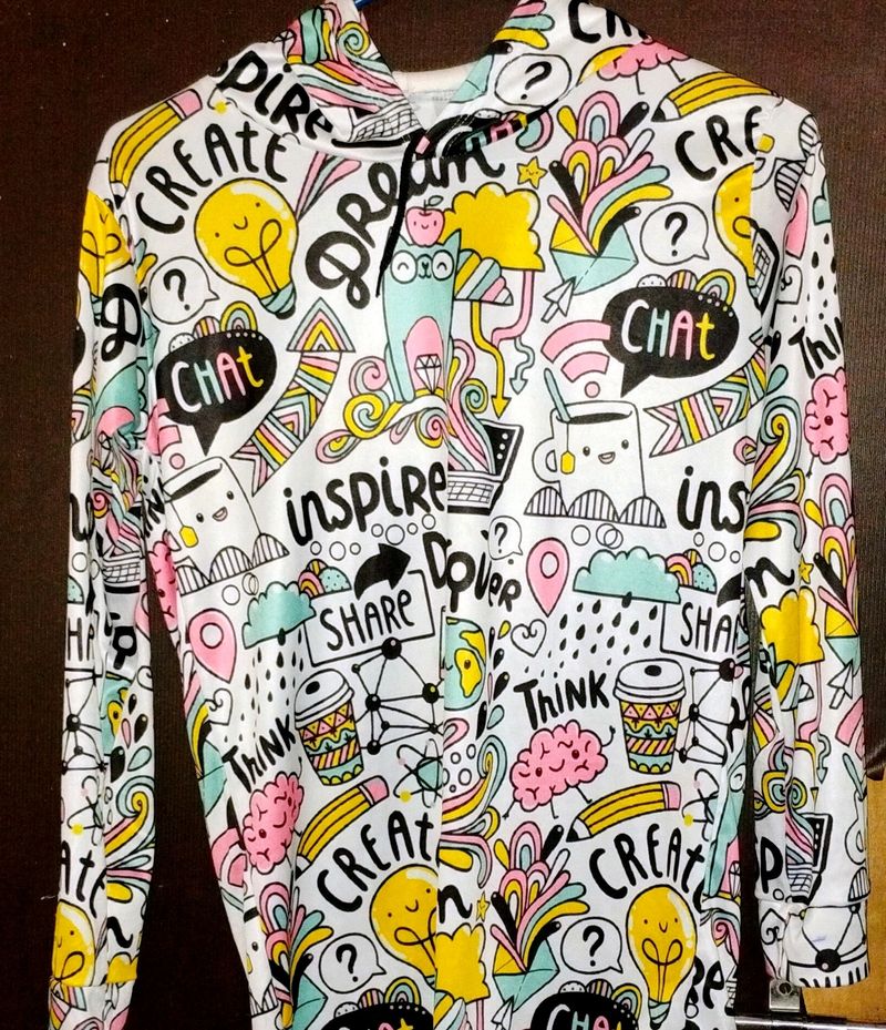 Printed Stylish Hoodie For Women