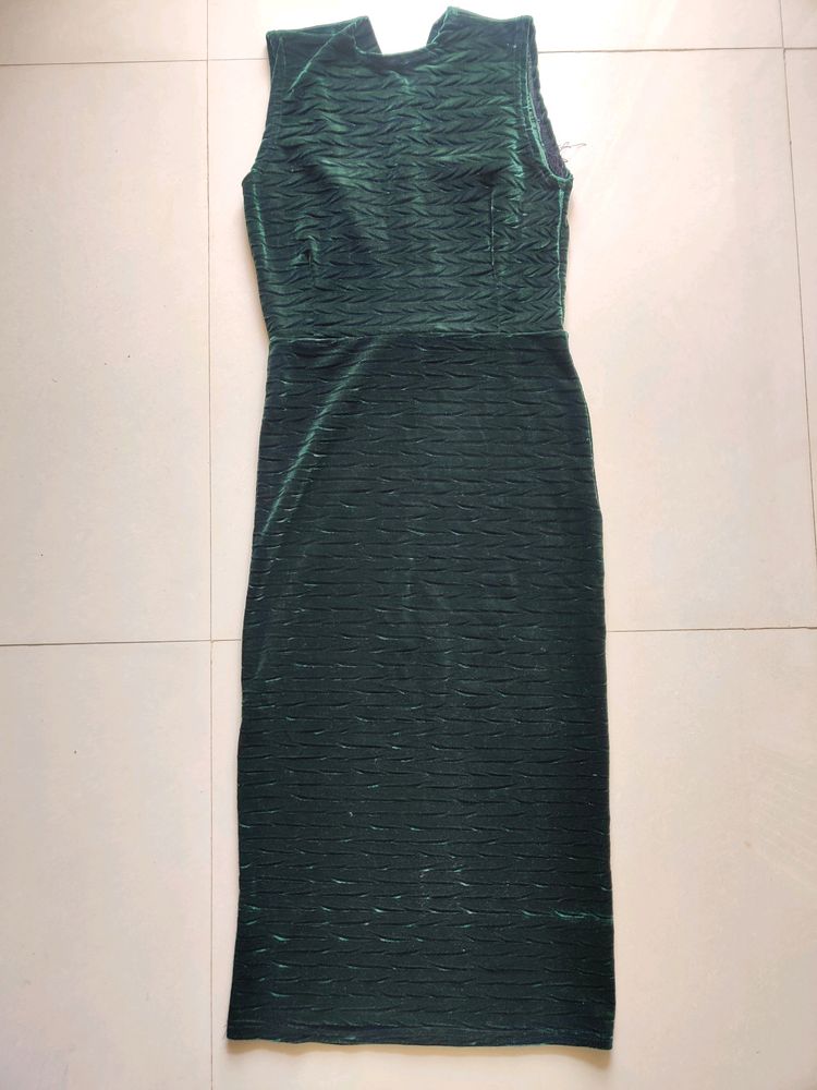 Emrald Green Velvet Party Dress