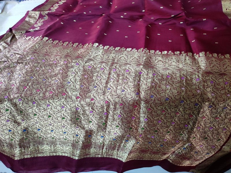 Pure Kanchi Pattu Silk Maroon Saree