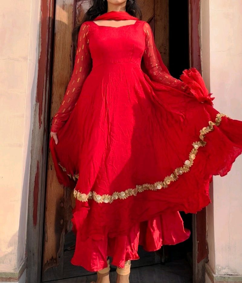 Red Anarkali