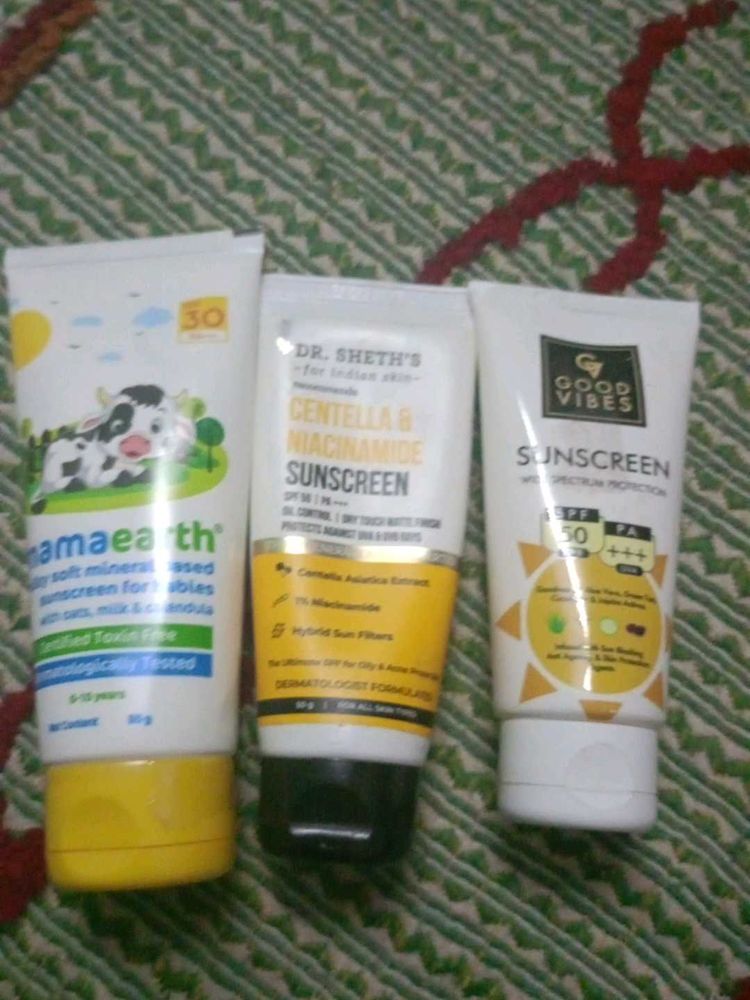 Combo Of 3  Branded Sunscreens