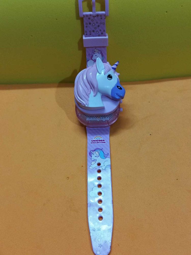 Unicorn Theme Clip Watch With Music & Light