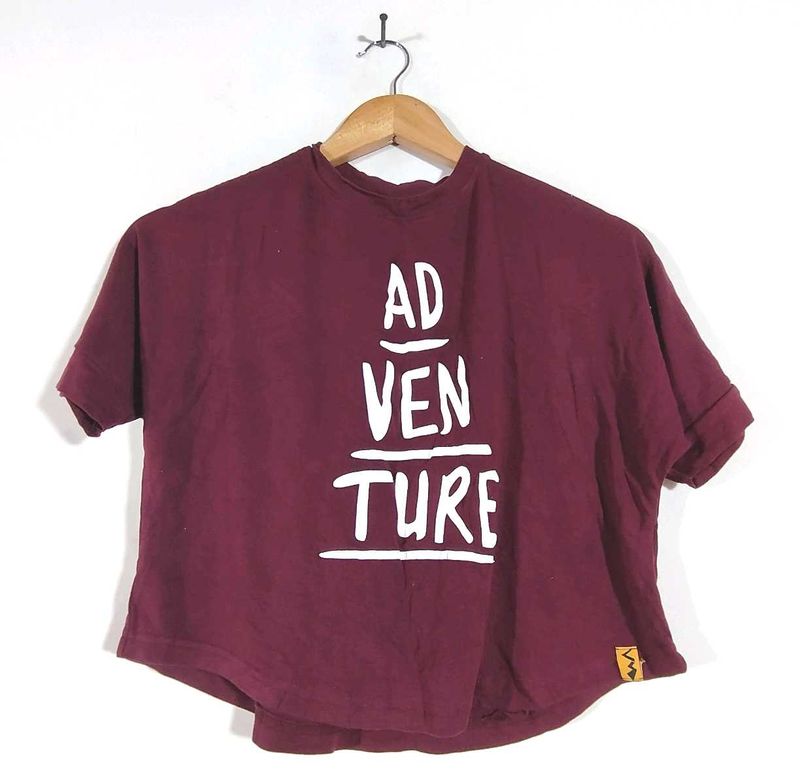 Burgundy Print Top (Women's)