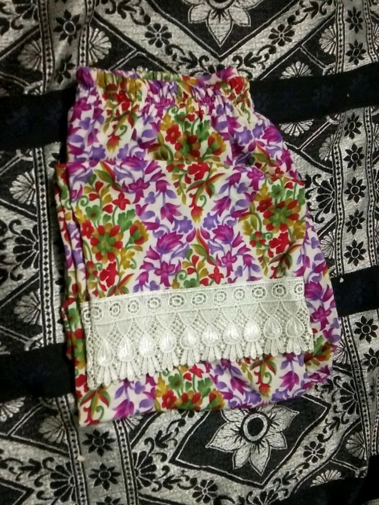 Printed Plazo With Lace Work..