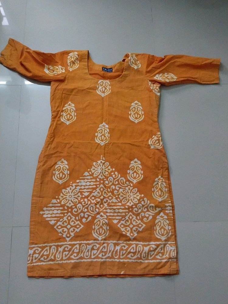 Musturd Yellow A-line Kurta