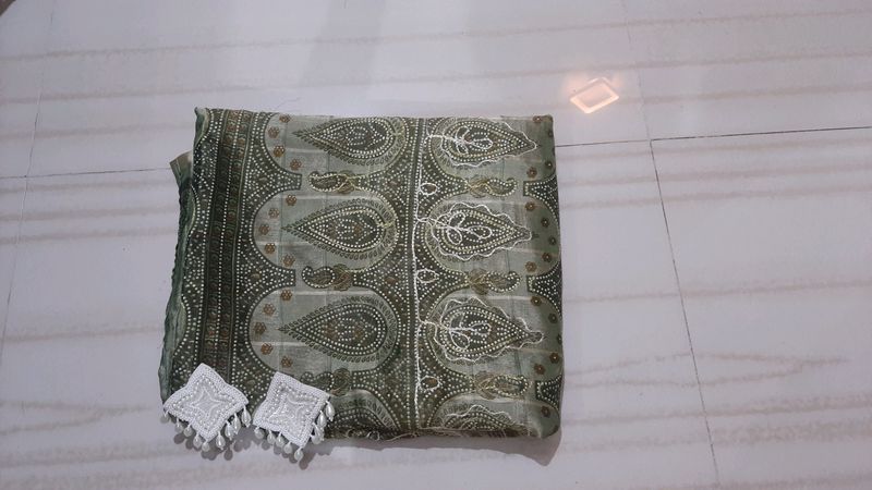 Thread Work Saree