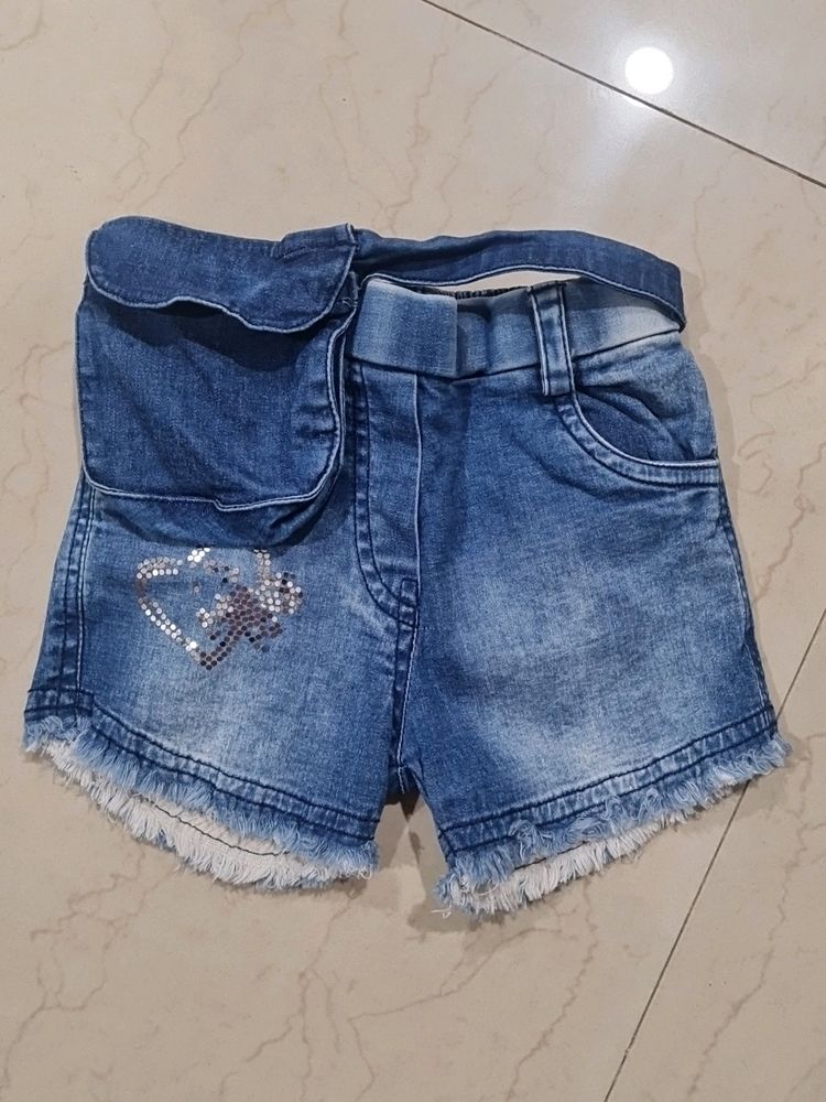 Blue Girls Shorts- 9-18m