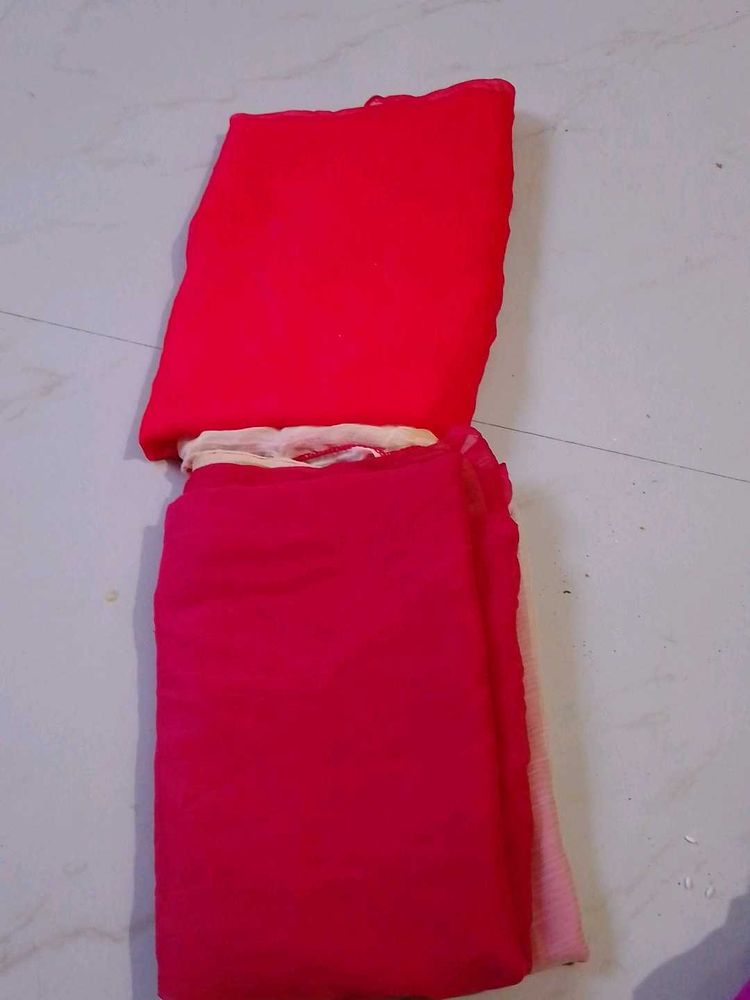 Combo Duppta Red& Cream Colour