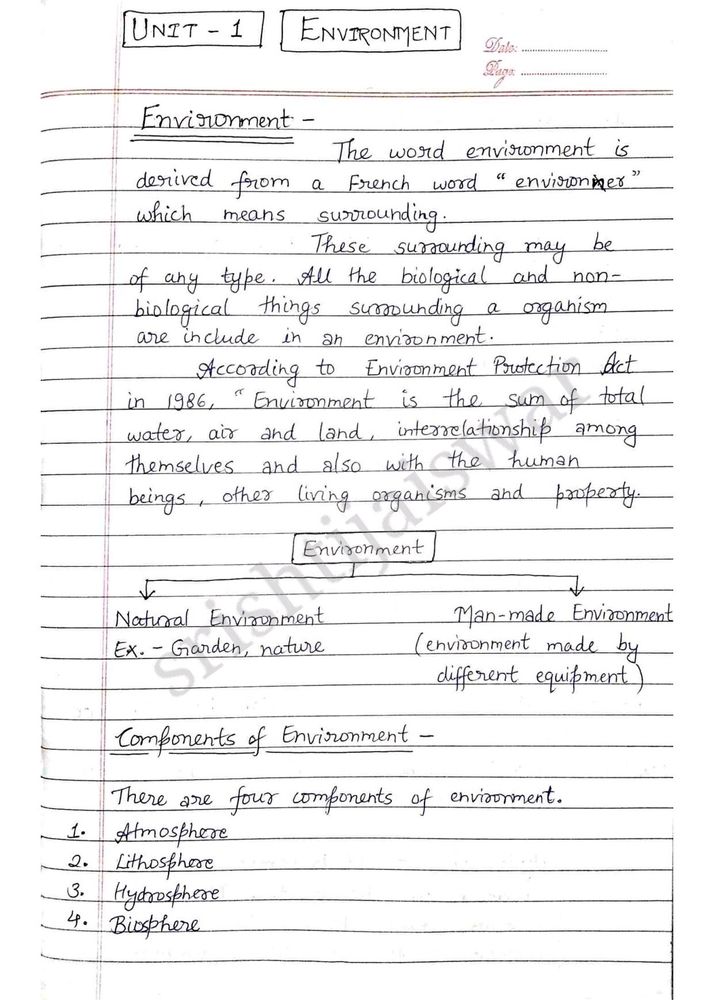 B.Tech AKTU Environment & Ecology EVS Notes