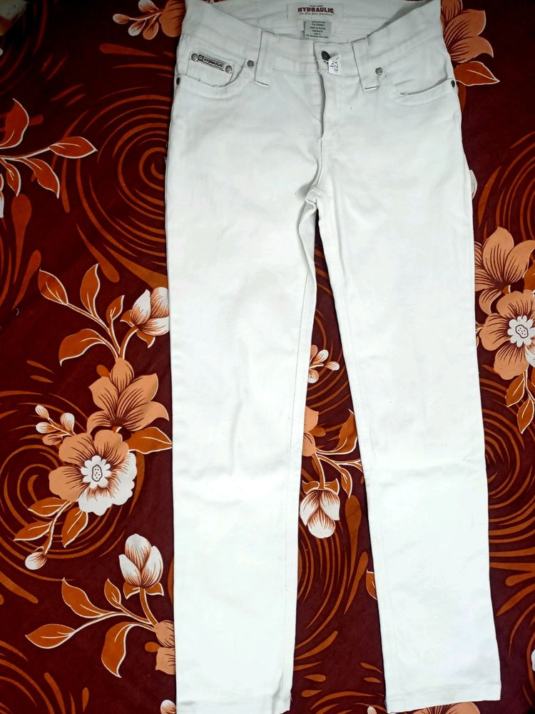 hydraulics White Colour Jeans