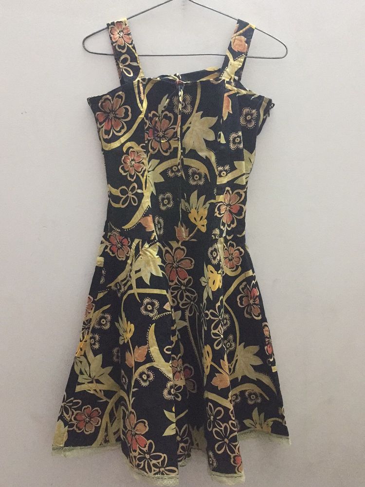 Black & Yellow Floral Dress