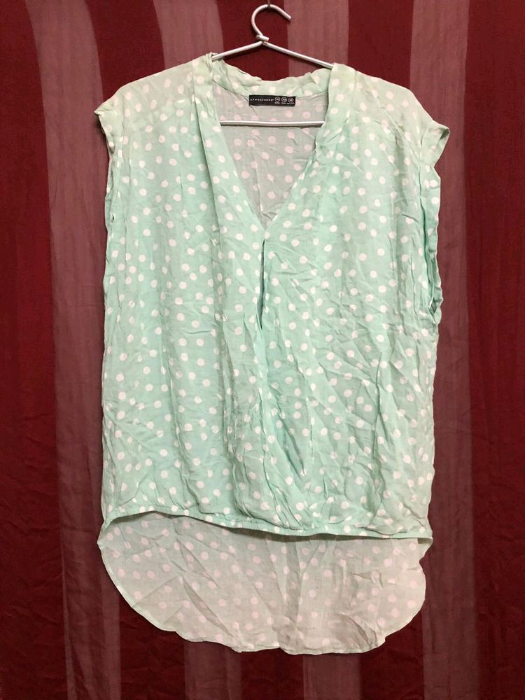 High-low Sea Green Top