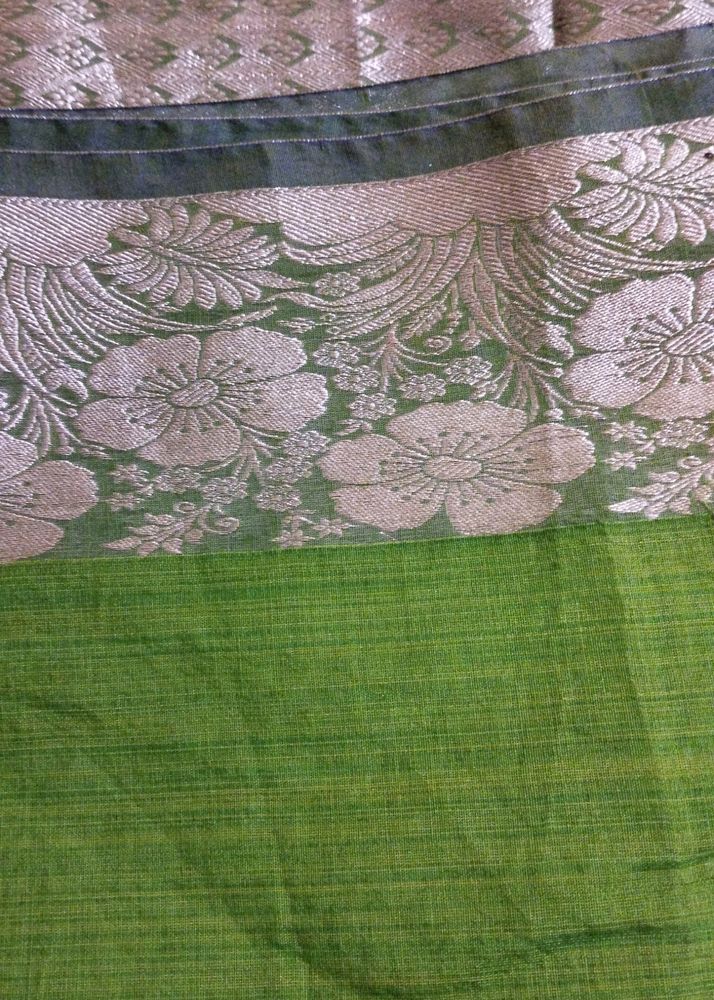 Shining Silver Border Not Used Saree