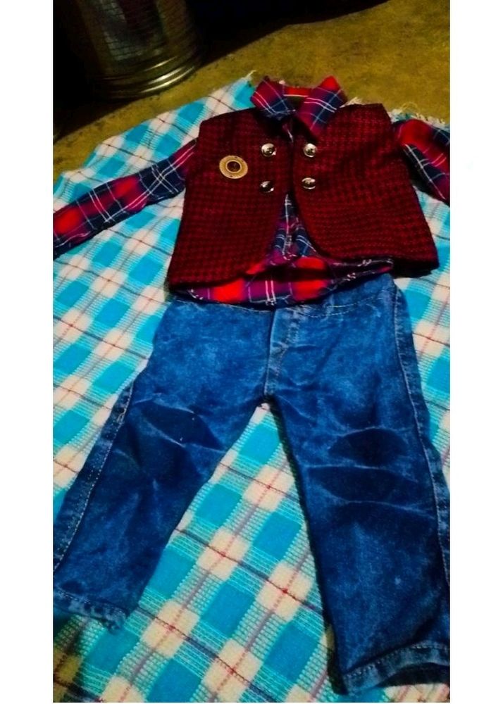 Baby Boy Shirt 👕 Pant Nd Coat 🧥 Set