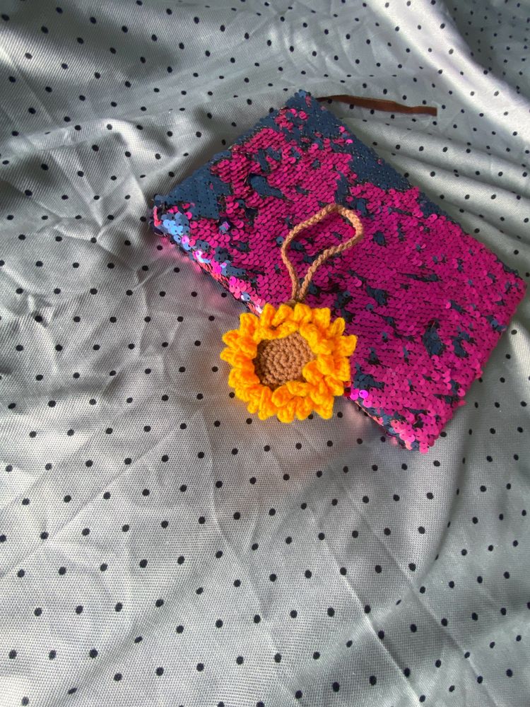 Sunflower Bag Charm Pouch Keychain